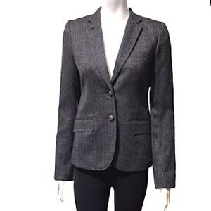 T.Babaton Italian 💯 Wool Grey Black Blazer Size 6